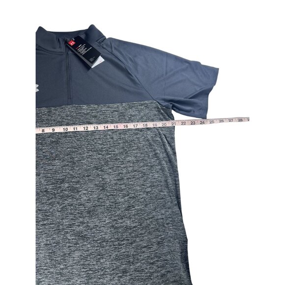 Under Armour Polo Shirt‎ Men's UA Size Medium Gray Heather Lightweight Zip NWT - Picture 7 of 8